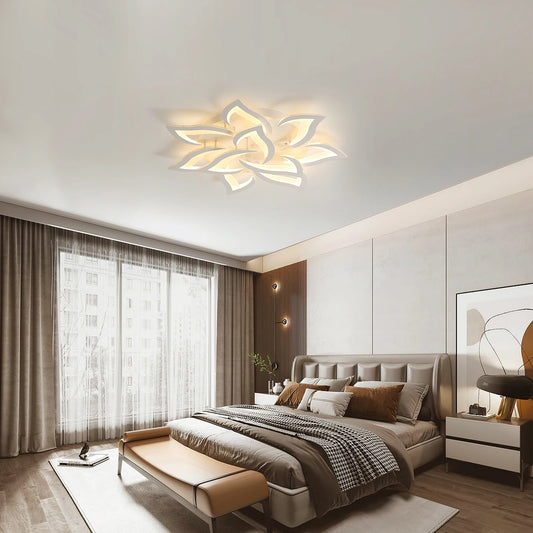 Flora - Lustre LED - Design Lotus Moderne - Luminaire Blanc