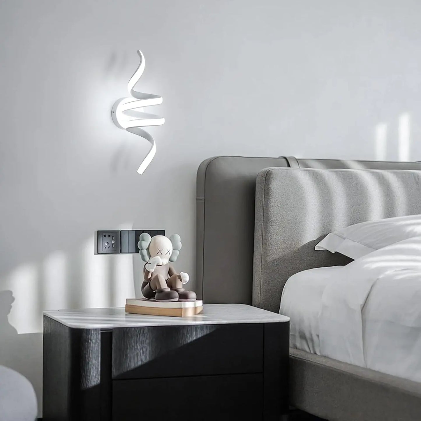Turin - Applique Murale LED - Design Spirale Moderne - Luminaire Blanc