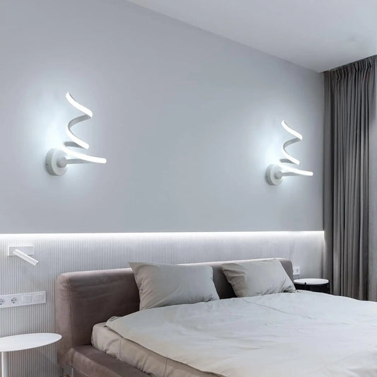Solis - Applique Murale LED - Design Spiralé Moderne - Luminaire Blanc
