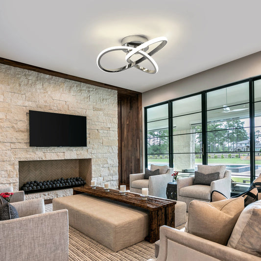 Milo - Plafonnier LED - Style Contemporain Raffiné - Luminaire Aluminium Argent