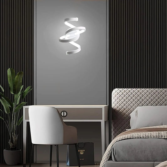 Vireo - Applique Murale LED - Design Spirale Tridimensionnel - Luminaire Blanc