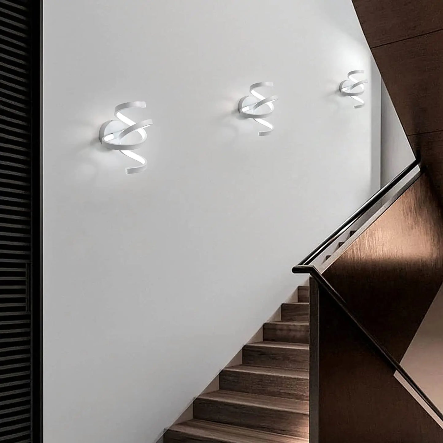 Vireo - Applique Murale LED - Design Spirale Tridimensionnel - Luminaire Blanc