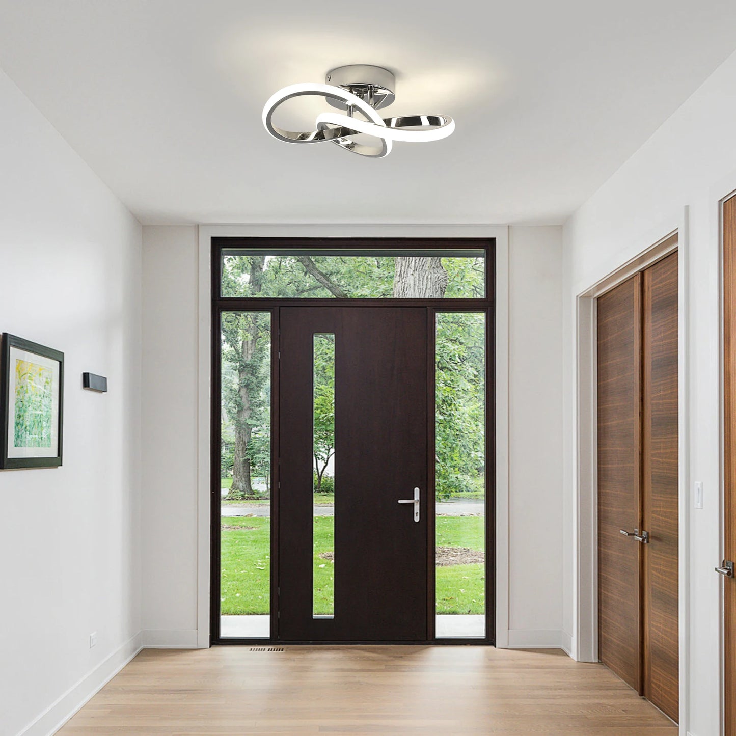 Milo - Plafonnier LED - Style Contemporain Raffiné - Luminaire Aluminium Argent