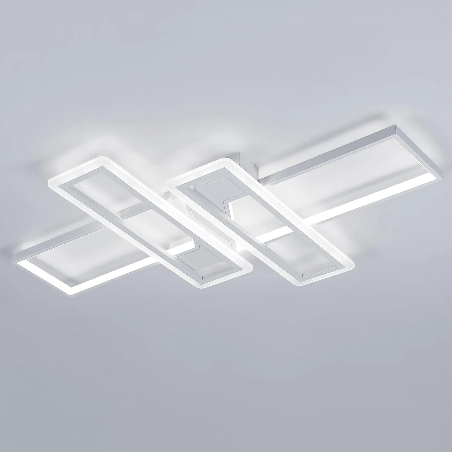 Nivis - Plafonnier LED - Design Rectangulaire Épuré - Luminaire Aluminium Blanc
