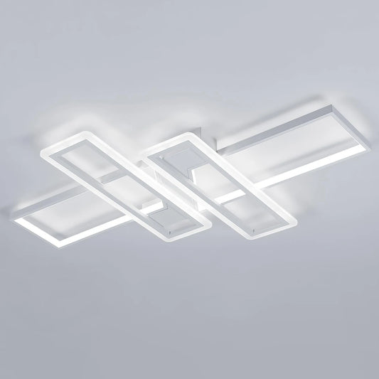 Nivis - Plafonnier LED - Design Rectangulaire Épuré - Luminaire Aluminium Blanc