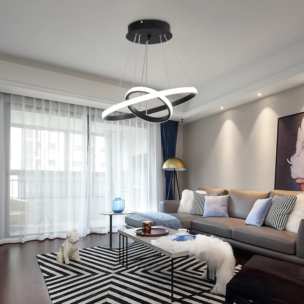 Dilo Mini - Lustre suspendu LED - Design Moderne Épuré - Luminaire Aluminium Noir