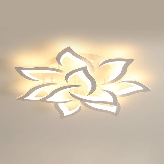 Flora - Lustre LED - Design Lotus Moderne - Luminaire Blanc