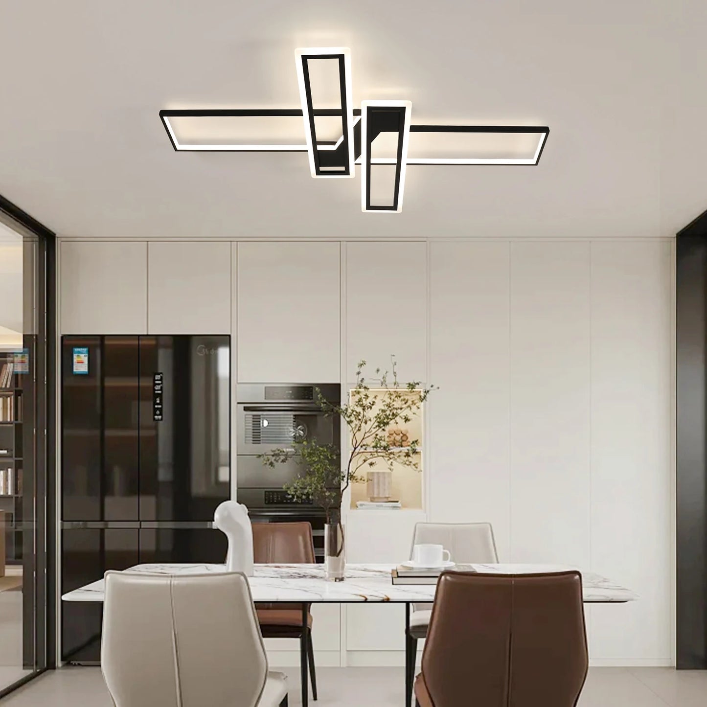 Nivis - Plafonnier LED - Design Rectangulaire Épuré - Luminaire Aluminium Noir