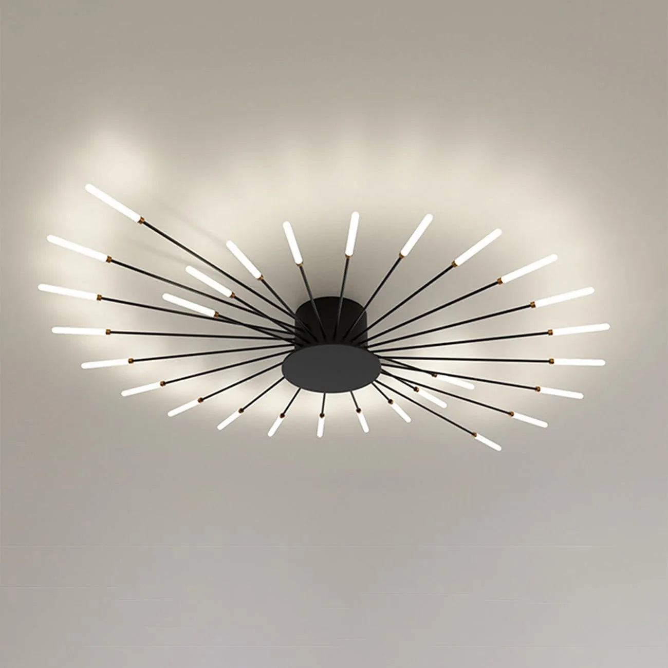 Luxor - Plafonnier LED - Design Feux d’Artifice Moderne - Luminaire Aluminium Noir