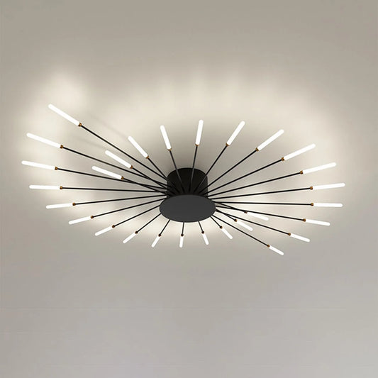 Luxor - Plafonnier LED - Design Feux d’Artifice Moderne - Luminaire Aluminium Noir