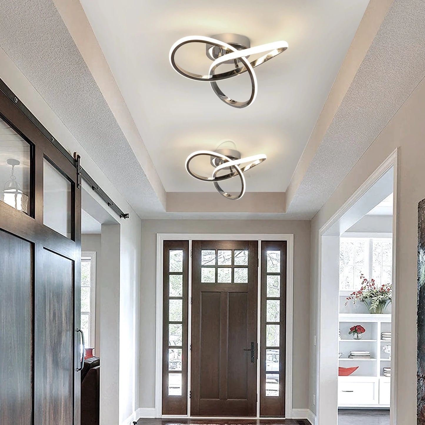 Milo - Plafonnier LED - Style Contemporain Raffiné - Luminaire Aluminium Argent