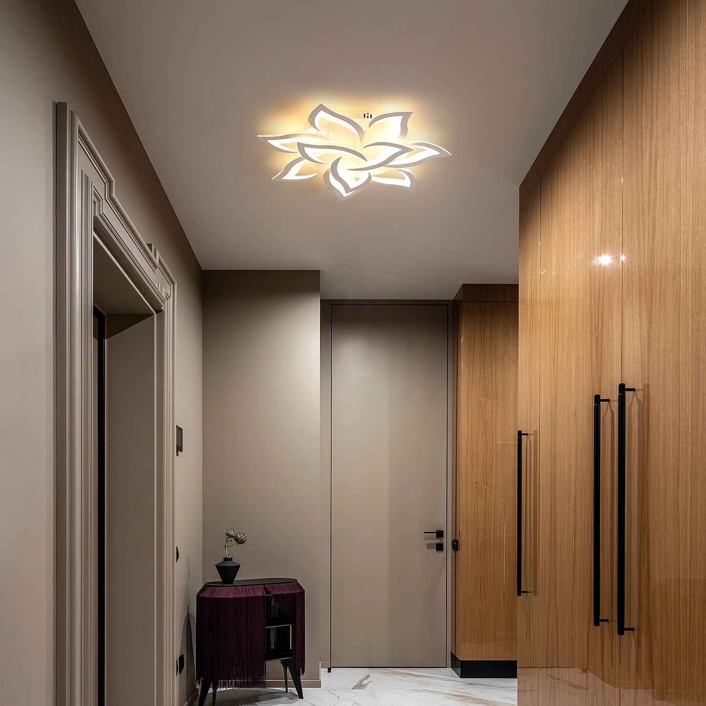 Flora - Lustre LED - Design Lotus Moderne - Luminaire Blanc