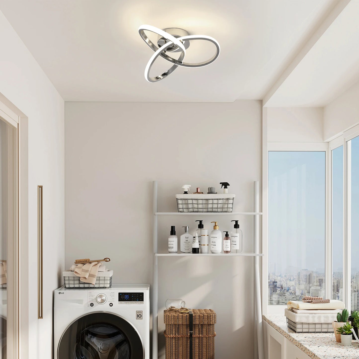 Milo - Plafonnier LED - Style Contemporain Raffiné - Luminaire Aluminium Argent