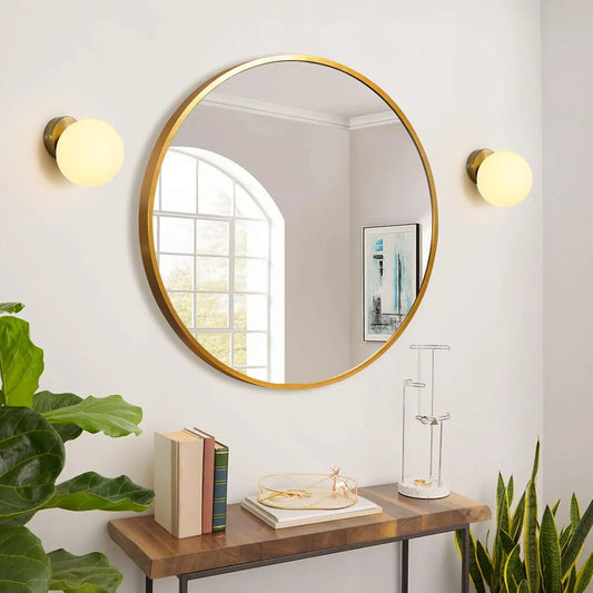 Lumi - Applique Murale E27 - Design Sphérique Biseauté - Luminaire Doré