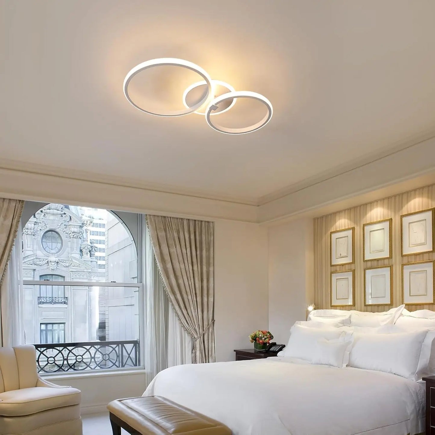 Candor - Plafonnier LED - Design Cercles Lumineux - Luminaire Doré