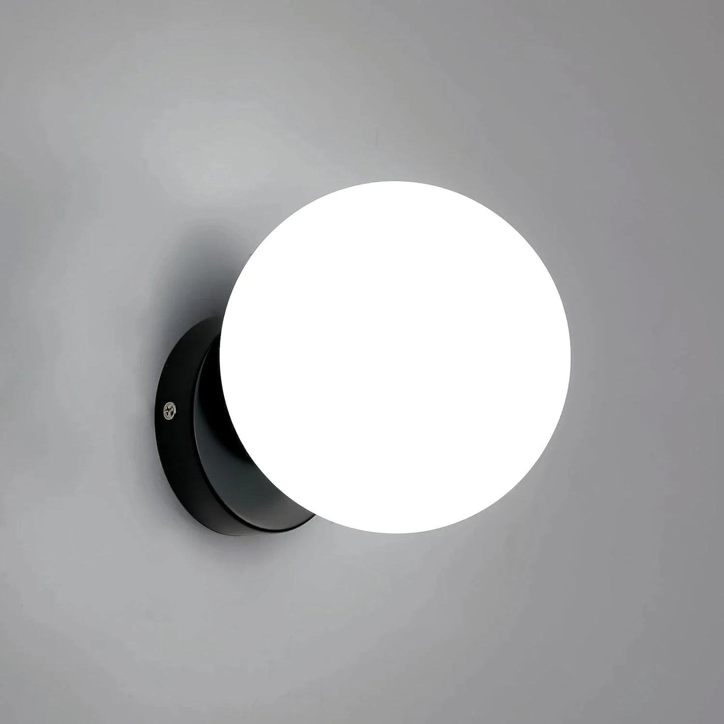 Lumi - Applique Murale E27 - Design Sphérique Biseauté - Luminaire Noir