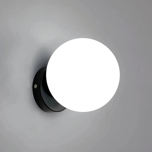Lumi - Applique Murale E27 - Design Sphérique Biseauté - Luminaire Noir