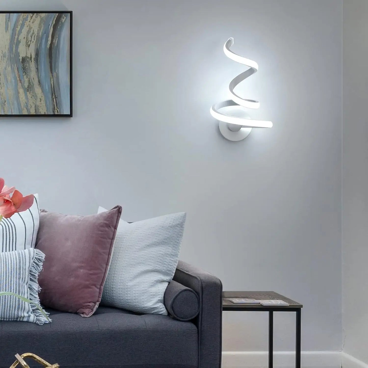 Solis - Applique Murale LED - Design Spiralé Moderne - Luminaire Blanc