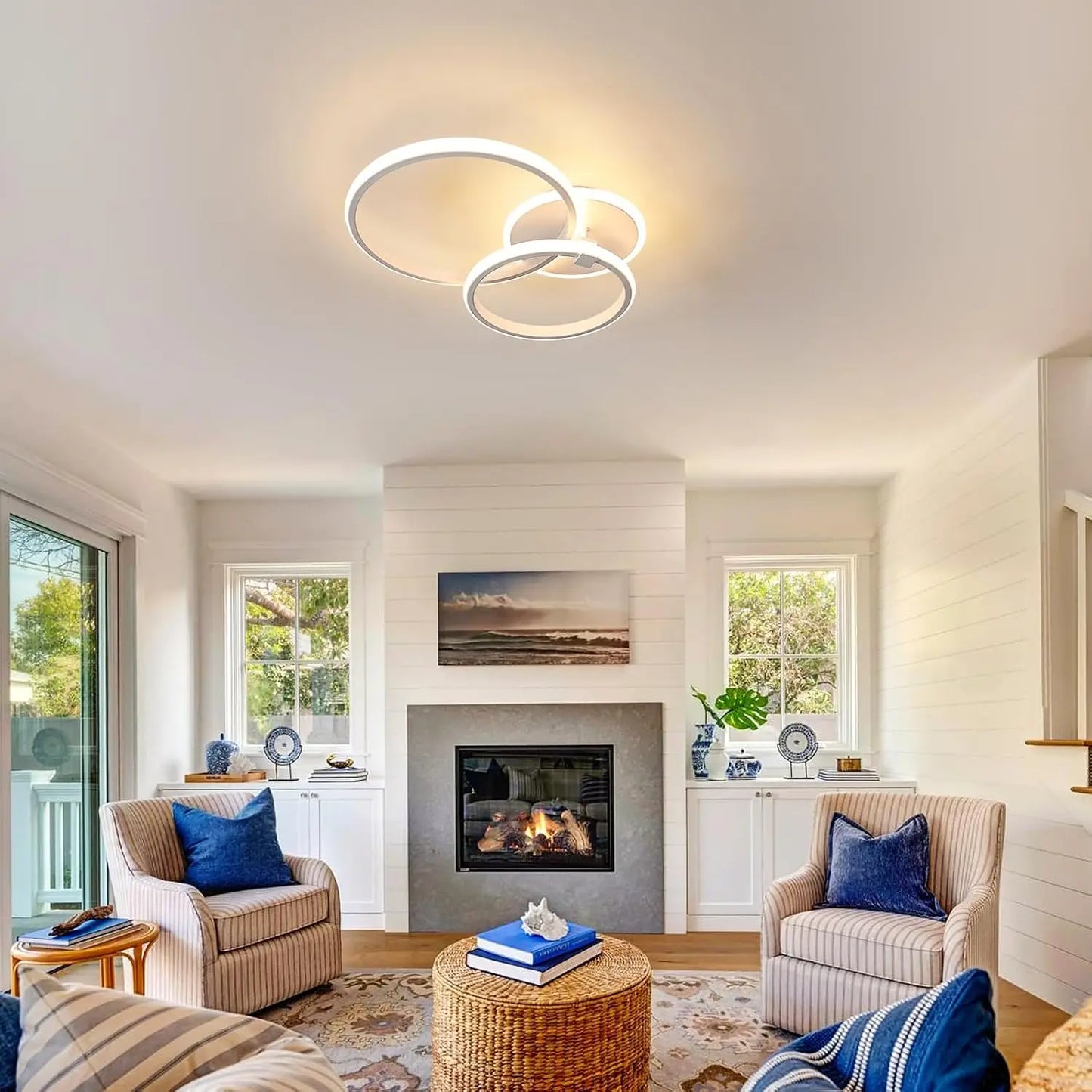 Candor - Plafonnier LED - Design Cercles Lumineux - Luminaire Doré