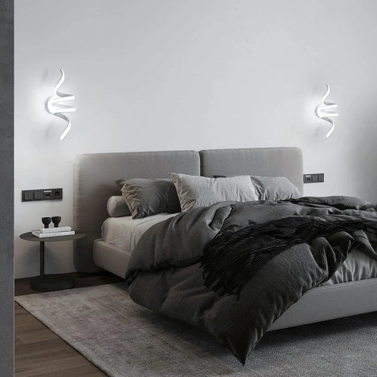 Turin - Applique Murale LED - Design Spirale Moderne - Luminaire Blanc